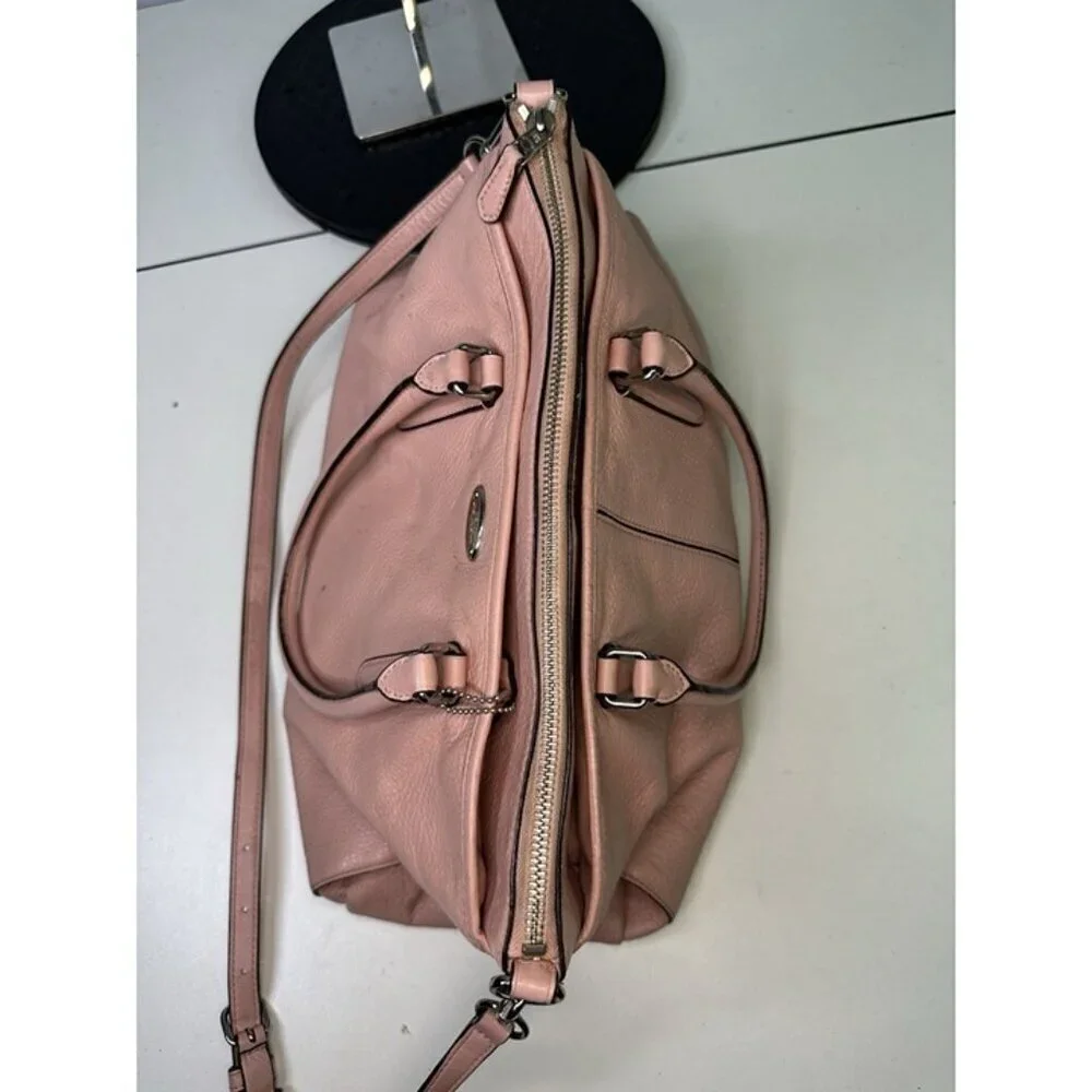 Coach Morgan Satchel Pink Pebbled Leather Shoulder Bag